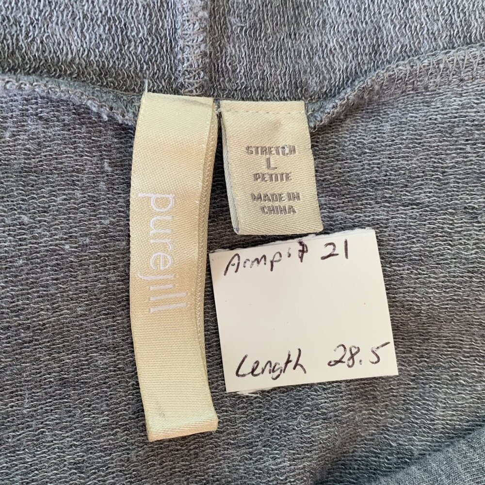 J. Jill Pure Jill Large Petite Gray Stretch French Terry Cardigan Casual Cozy - Picture 2 of 9